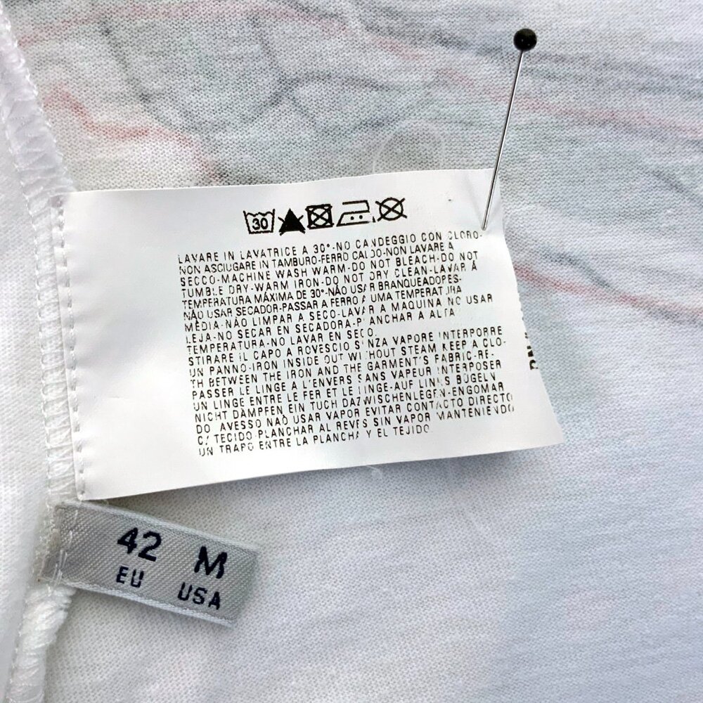 Armani Jeans White Cotton Graphic Short Sleeve Tee Sz M - Picture 14 of 16